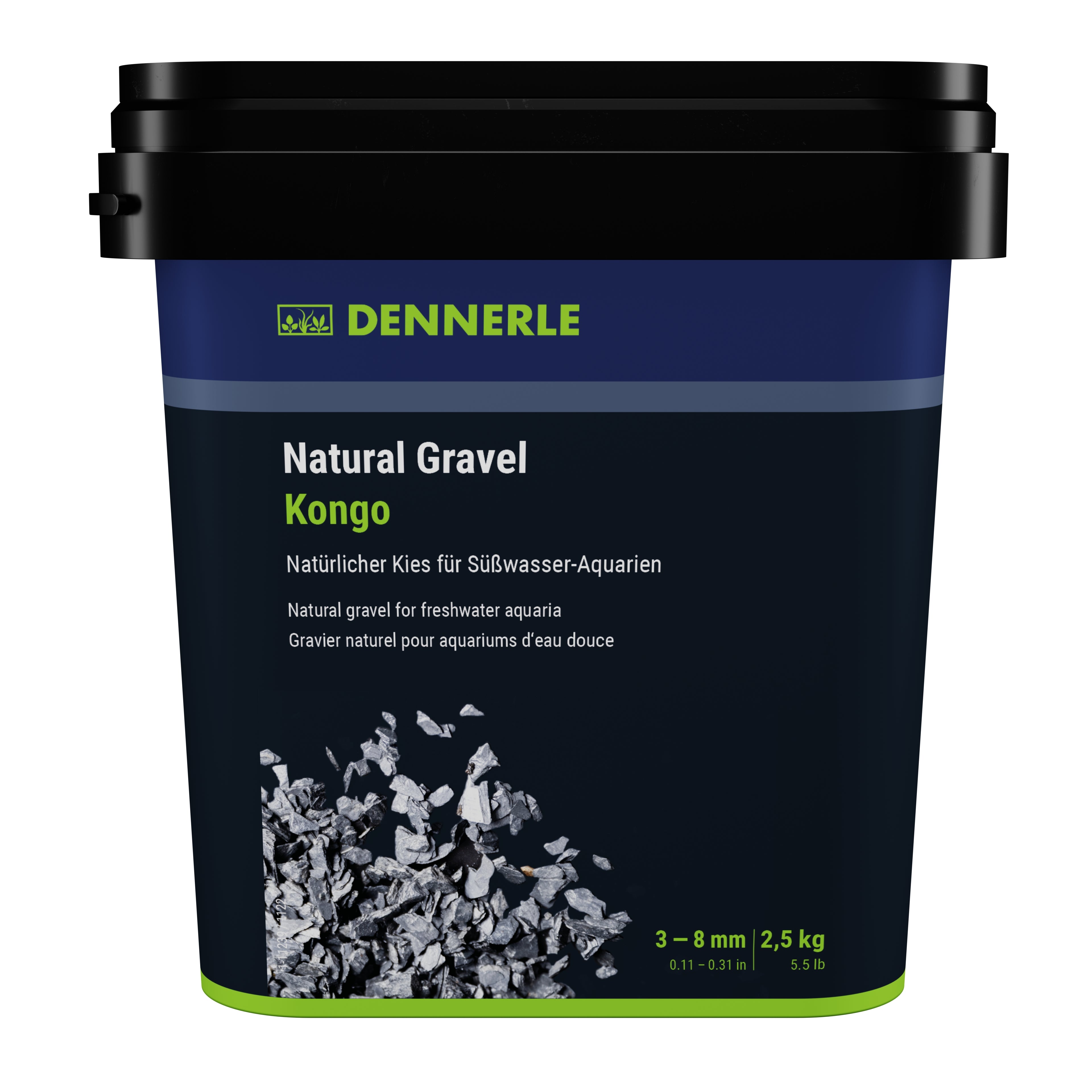 Dennerle Natural Gravel Kongo, 3-8 mm, 2,5 kg - AS+