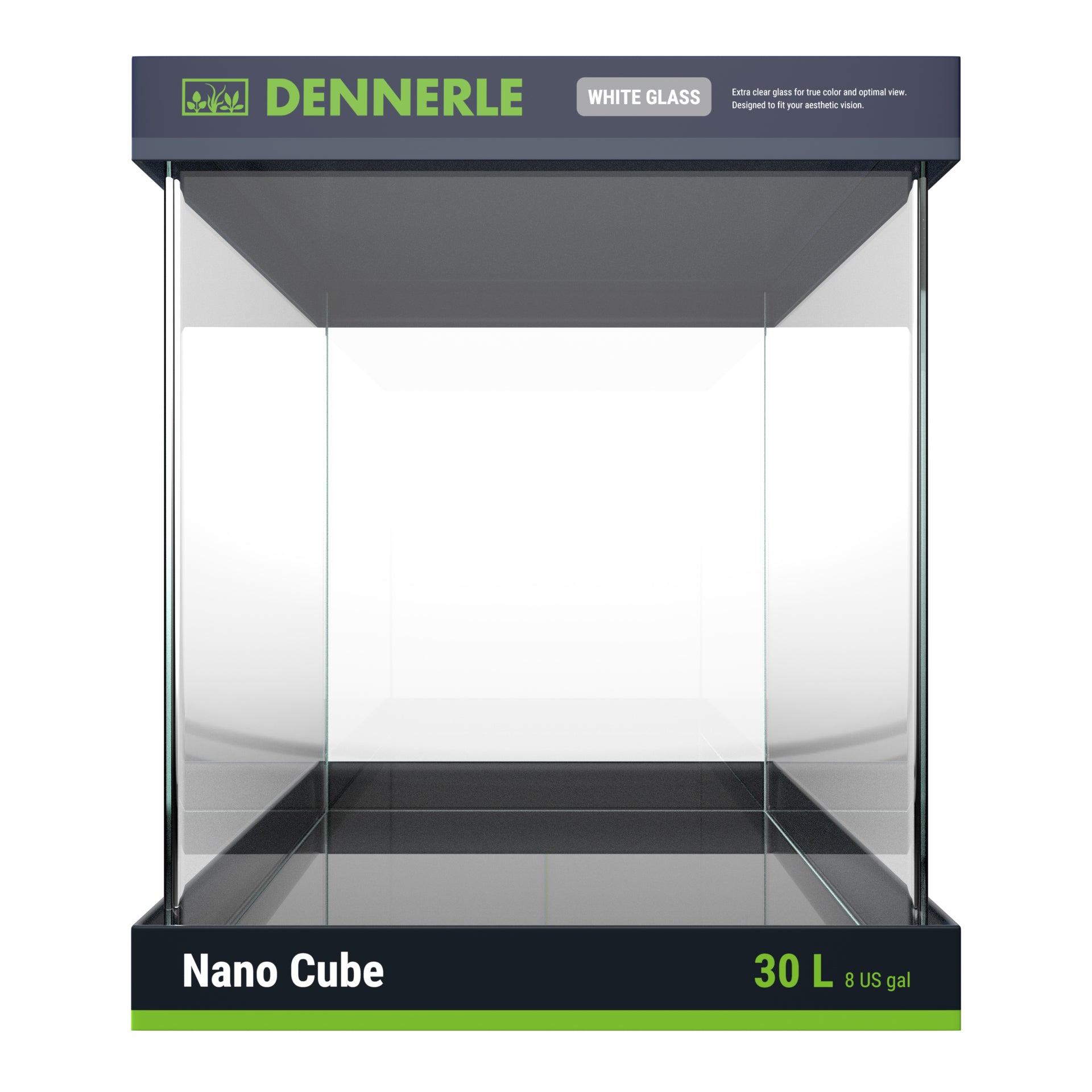 Dennerle Nano Cube Basic, 30 Liter - Mini Aquarium mit Abgerundeter Frontscheibe - AS+