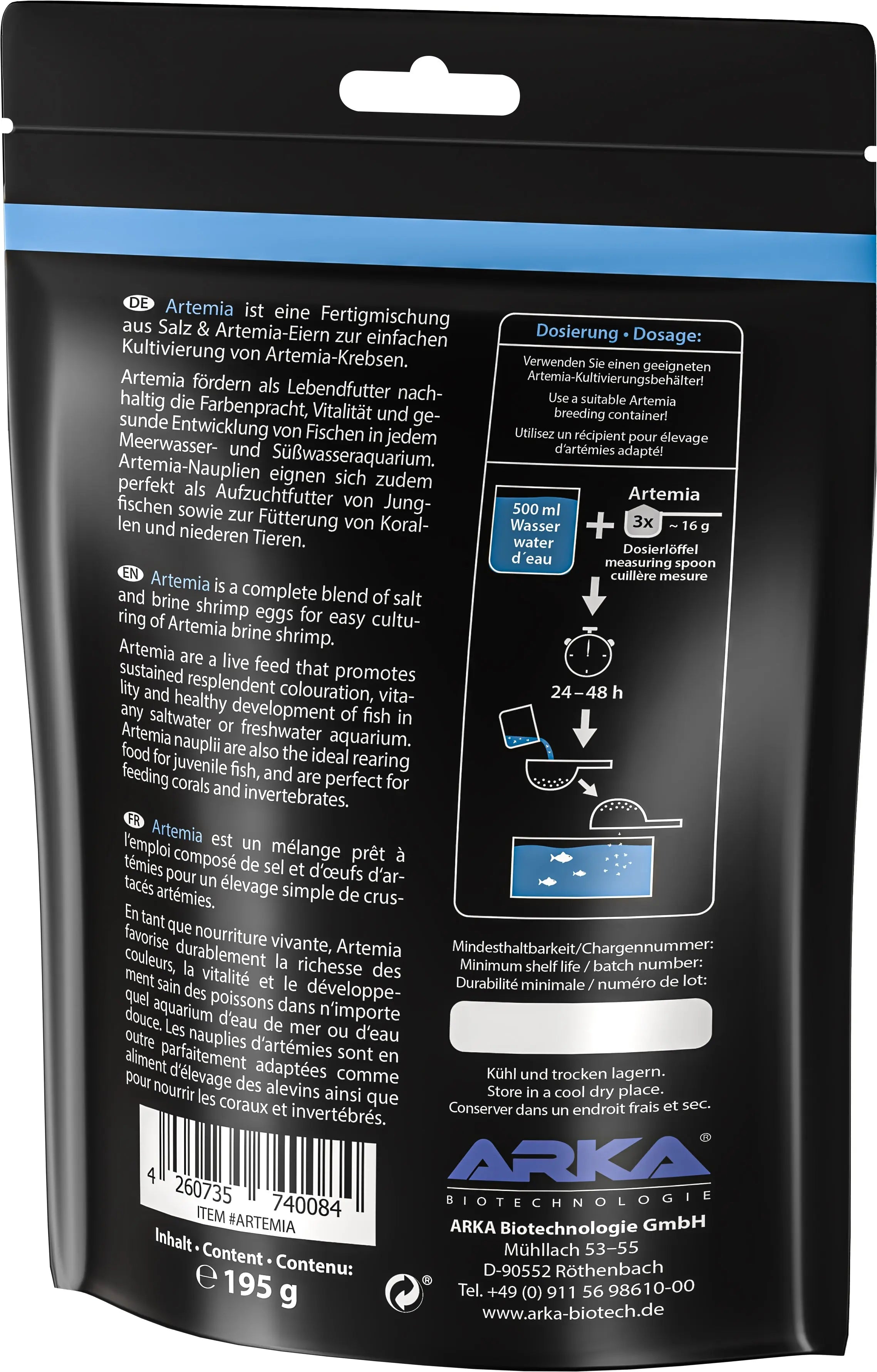 ARKA Artemia (195g) – Die Premium Fertigmischung für Nährstoffreiches Lebendfutter 🚀 - AS+ AquaTimo