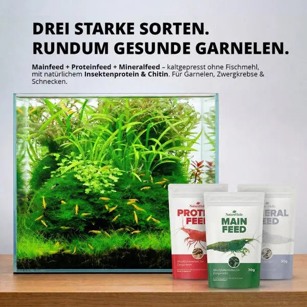 NatureHolic Futter-Set: Geballte Power für gesunde Garnelen, Krebse & Schnecken! AquaTimo