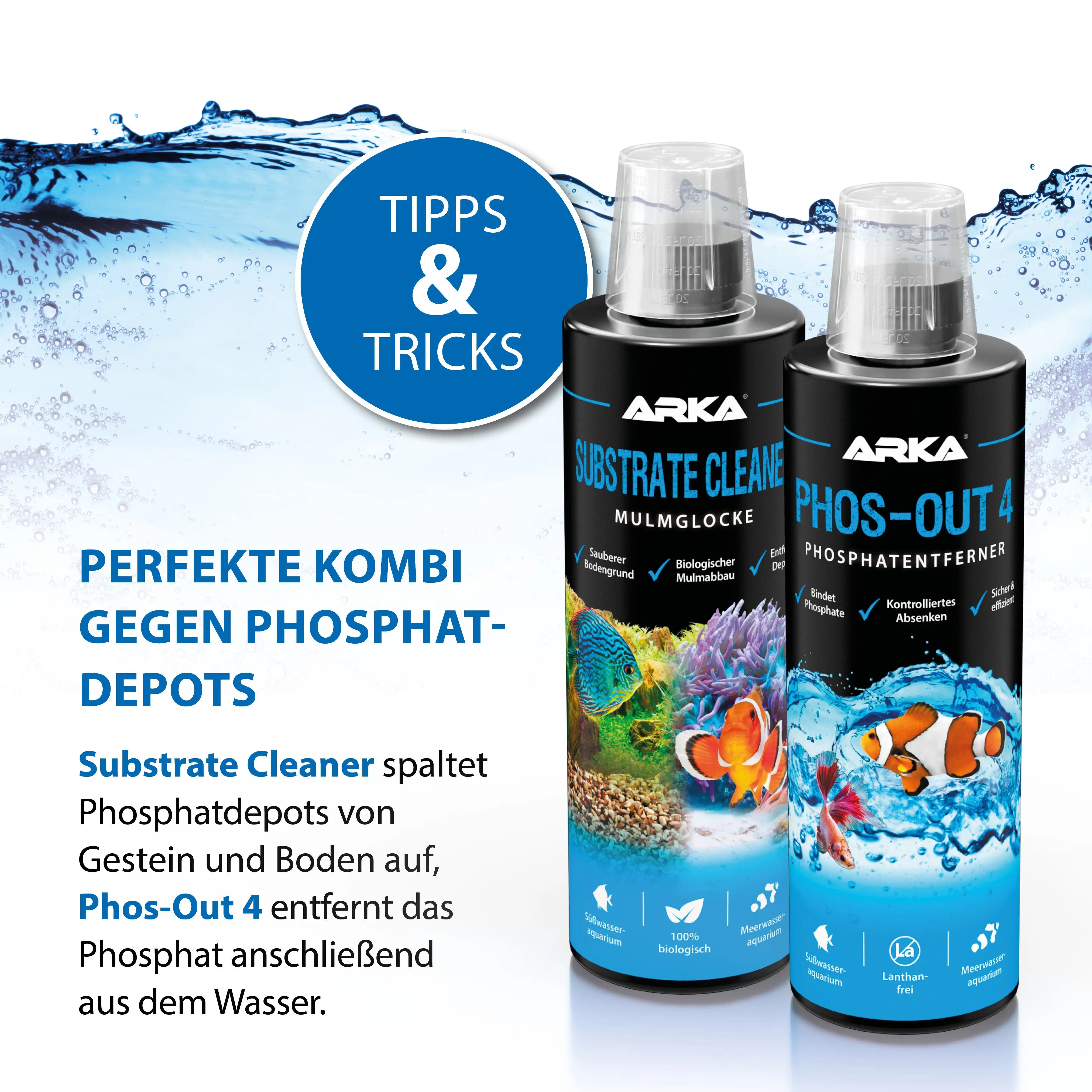 ARKA Phos-Out 4 – Der Flüssige Phosphatentferner für kristallklares Süßwasseraquarium-Wasser! 💧 - AS+ AquaTimo