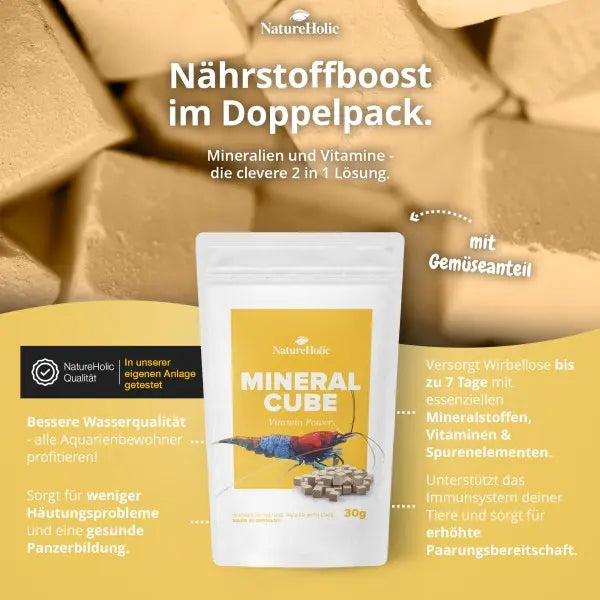 NatureHolic MineralCubes "Vitamine Power": Die smarte Mineralstoff-Versorgung & das perfekte Ferienfutter für Wirbellose! 🤩 AquaTimo
