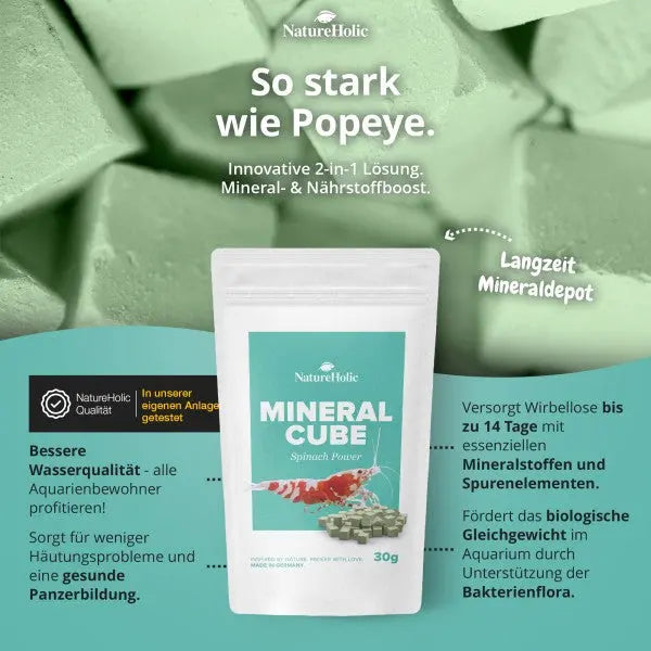 NatureHolic MineralCubes "Spinach Power": Die innovative Two-in-One Lösung für Mineralstoffe & dein stressfreies Ferienfutter! 🌿 AquaTimo