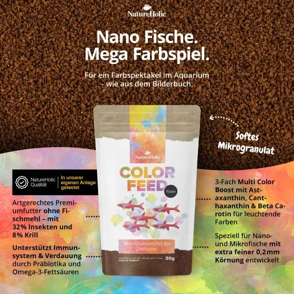 NatureHolic Nano Color Feed: Farbenpracht und Vitalität für Nano Fische AquaTimo