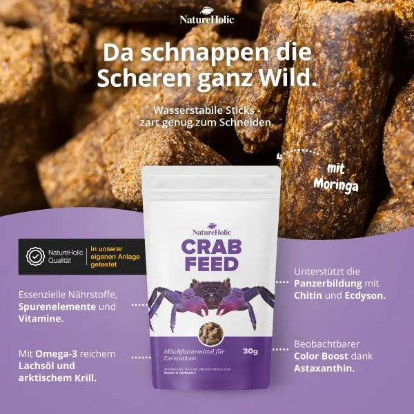 NatureHolic Crabfeed Sticks: Das Alleinfutter für deine Krabben – Optimal für Häutung & Farbenpracht! 🦀 AquaTimo