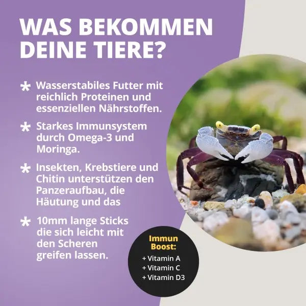 NatureHolic Crabfeed Sticks: Das Alleinfutter für deine Krabben – Optimal für Häutung & Farbenpracht! 🦀 AquaTimo