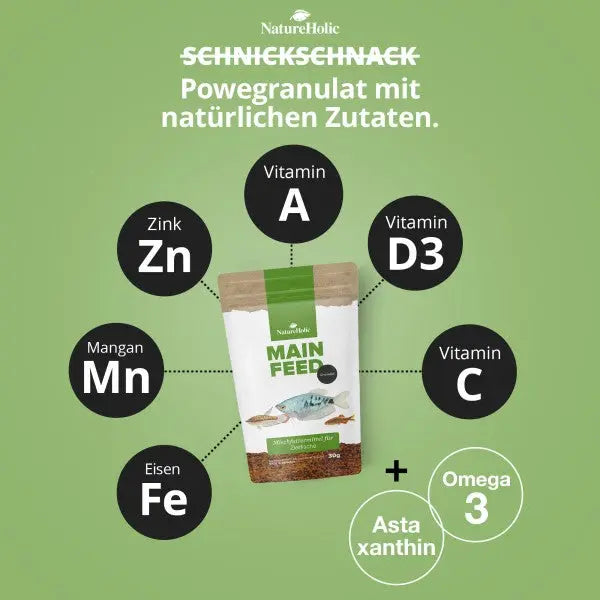 NatureHolic Hauptfeed: Dein Schlüssel zu vitalen Fischen & klarem Wasser AquaTimo