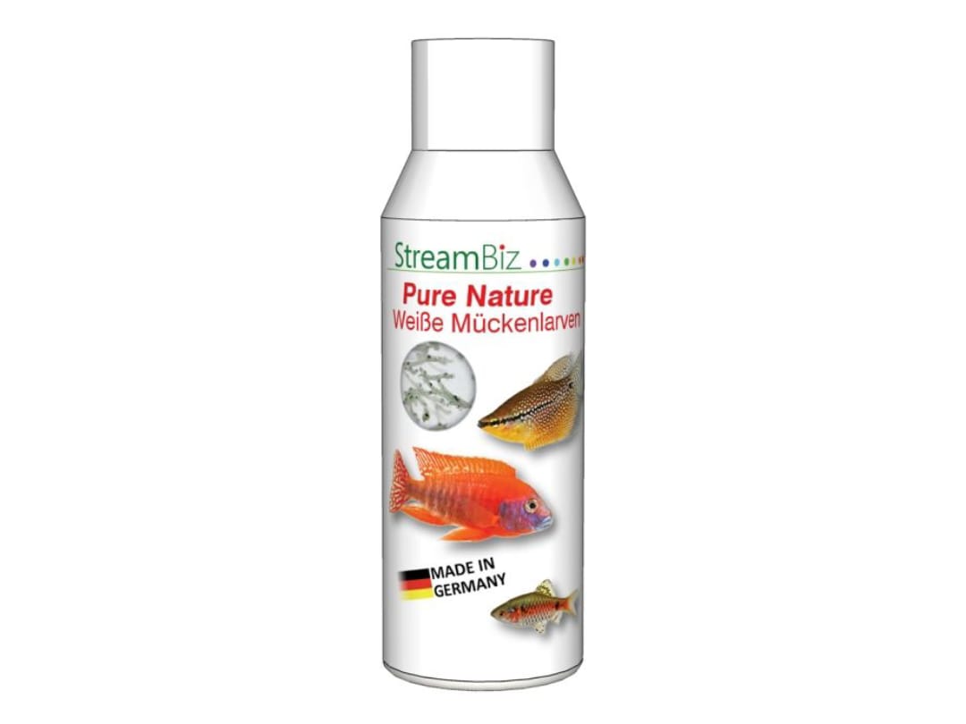 StreamBiz Pure Nature Weiße Mückenlarven – Schonendes Naturfutter für empfindliche Zierfische & Garnelen - AS+