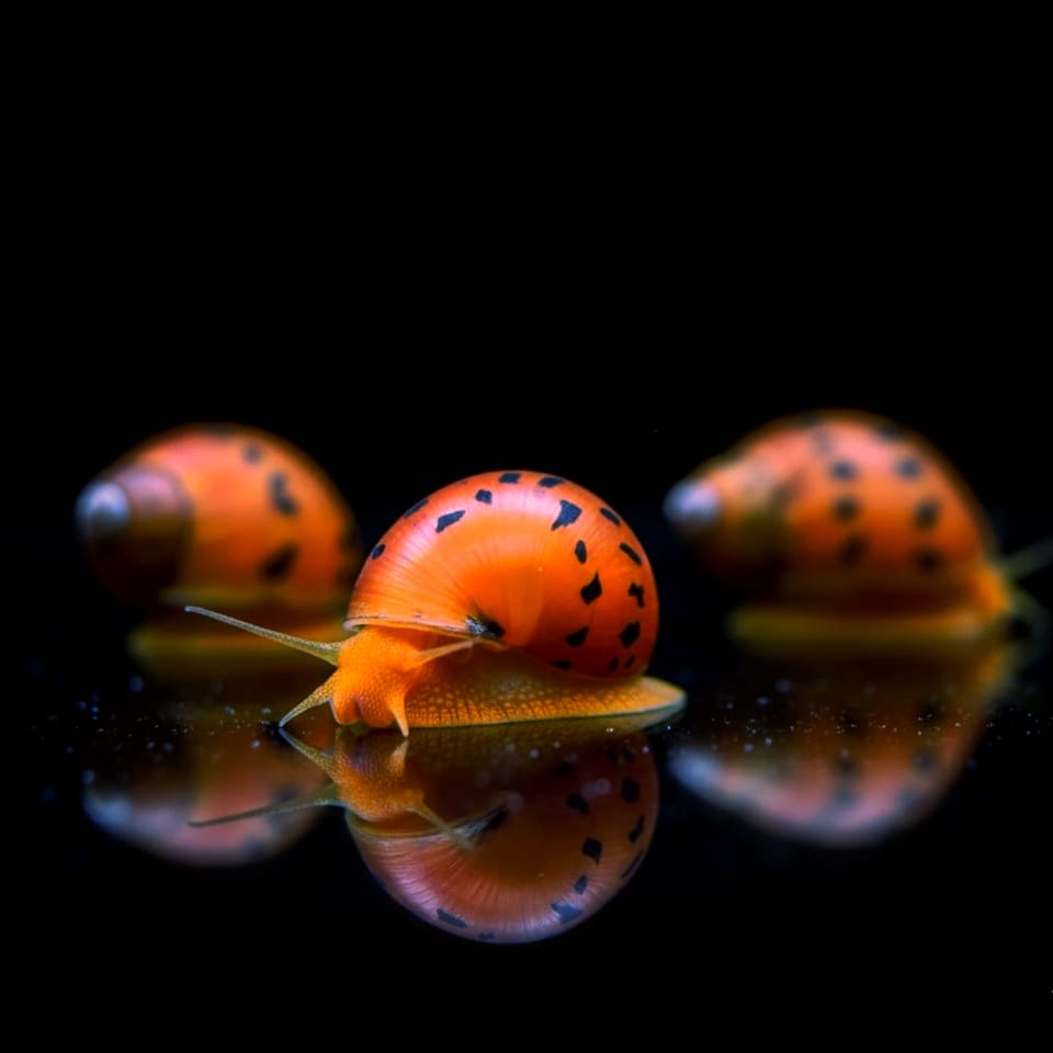 Neritina (Vittina) semiconica - Orange Track Rennschnecke