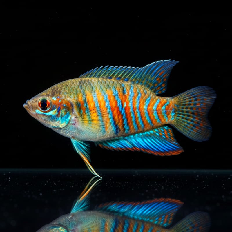 Gestreifte Fadenfisch (Colisa fasciata bzw. Trichogaster fasciata)