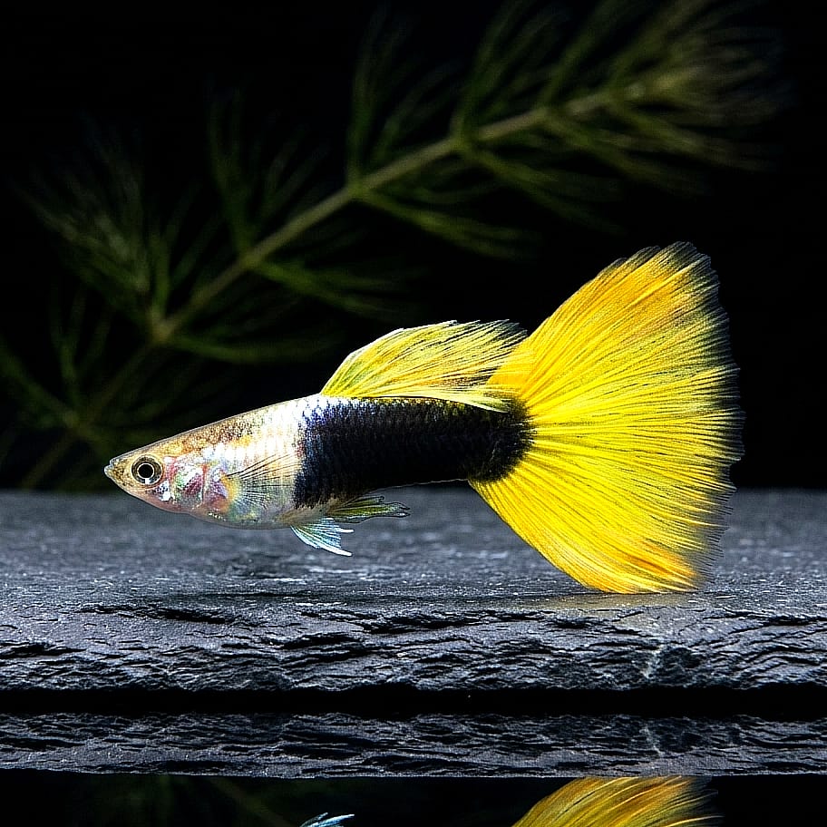 Hochzucht Guppy - Yellow Tuxedo