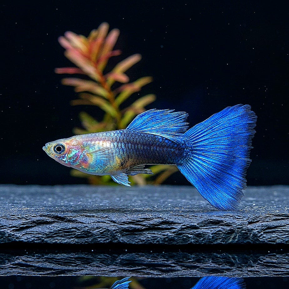 Hochzucht Guppy - Blue Tuxedo