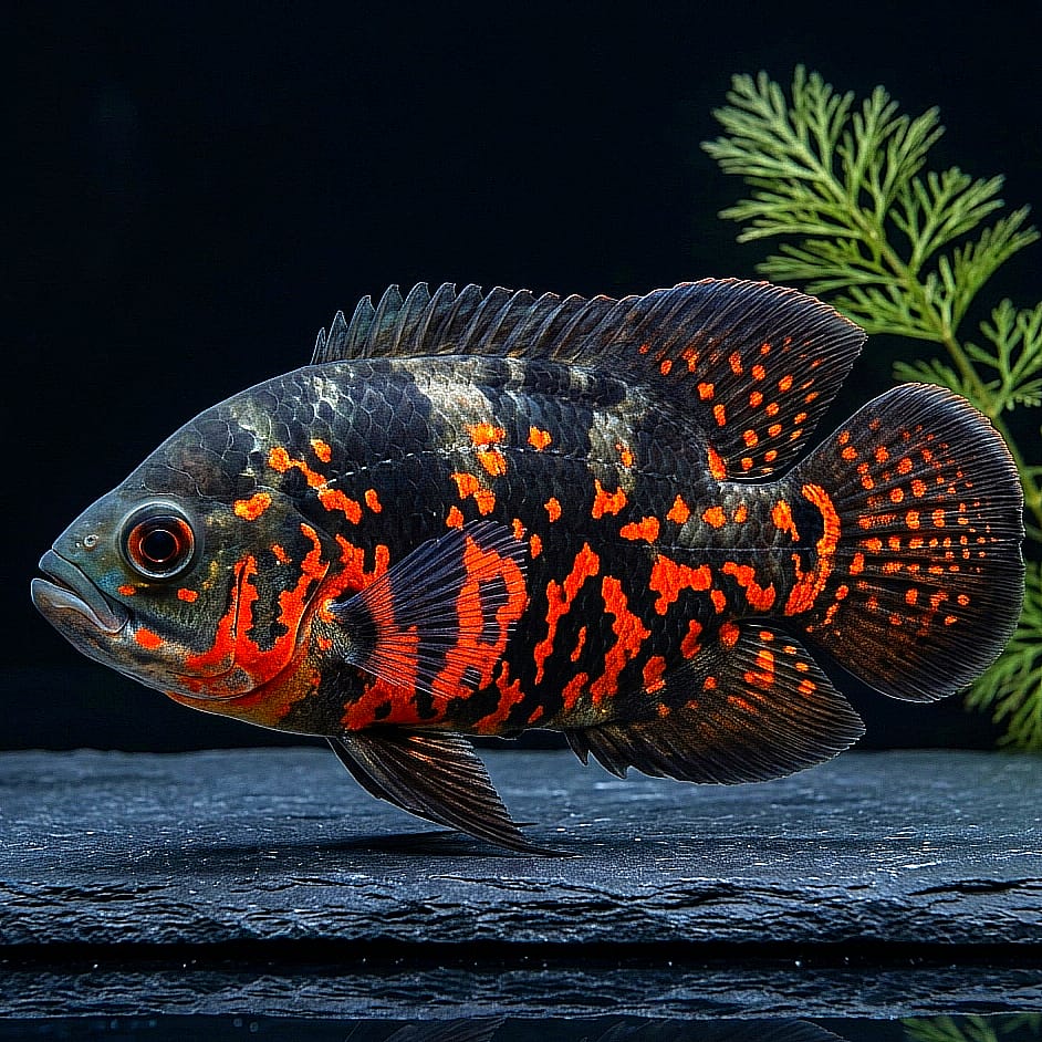 Pfauenaugenbuntbarsch "Red Tiger" (Astronotus ocellatus)
