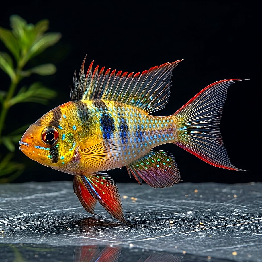 Bolivianischer Schmetterlingsbuntbarsch – Mikrogeophagus altispinosus