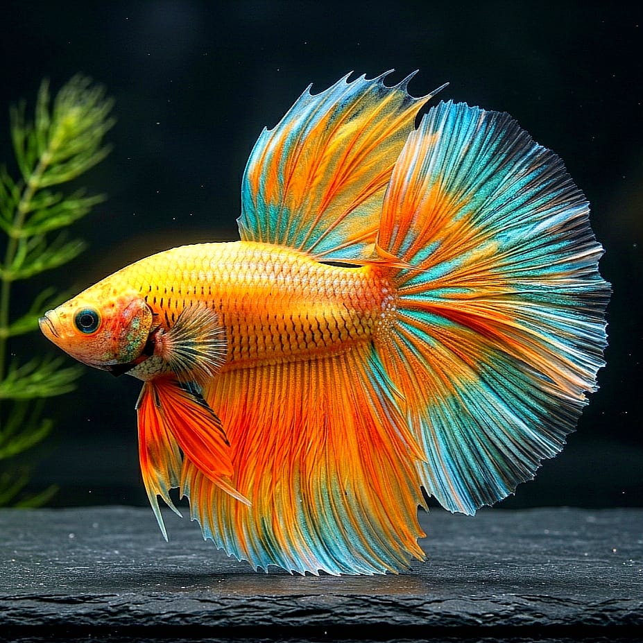 Kampffisch Betta splendens – Halfmoon Yellow 🐠☀️