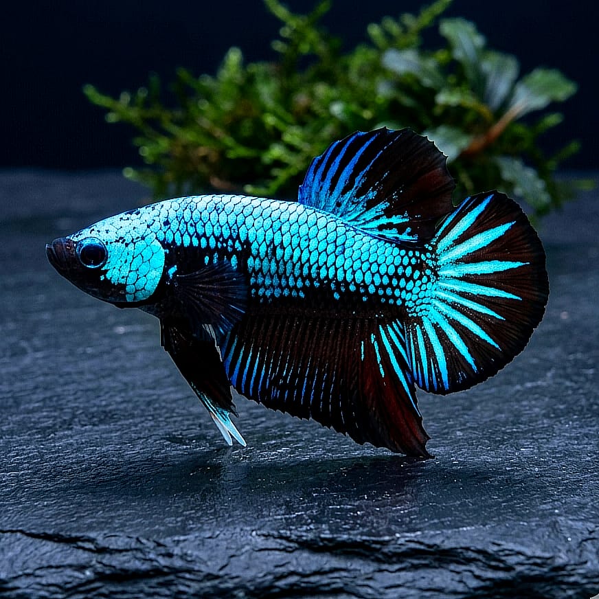 Kampffisch Betta splendens – Plakat "Black Blue" 🖤💙