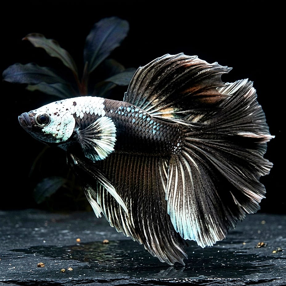 Betta splendens – Halfmoon Black Devil 🐠🖤