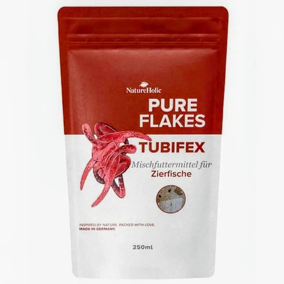 NatureHolic Pure Flakes Tubifex: Der Premium-Snack für carnivore und omnivore Aquarienbewohner 🐛🐟 AquaTimo