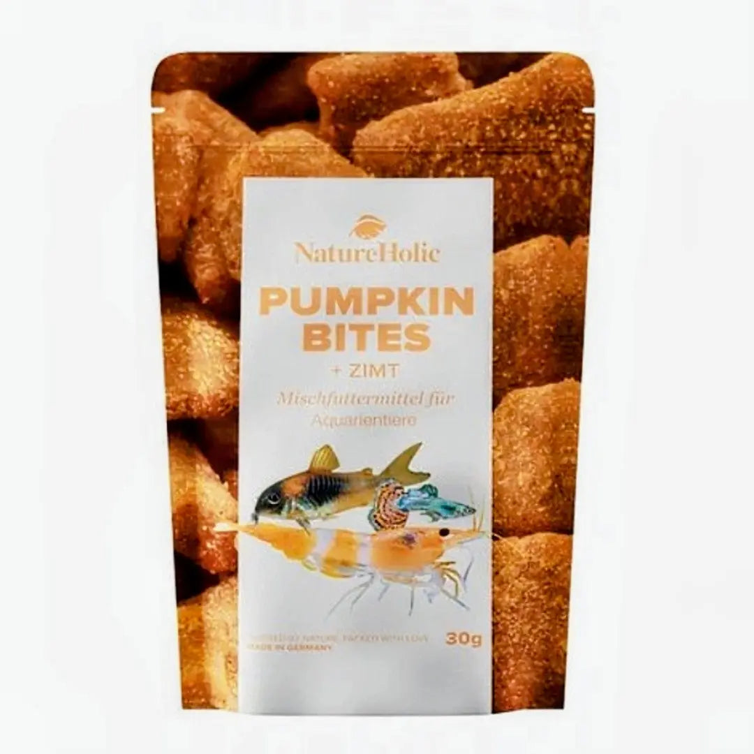 NatureHolic Pumpkin Bites plus Zimt: Das rein pflanzliche Premium-Futter für deine Aquarienlieblinge 🧡 AquaTimo