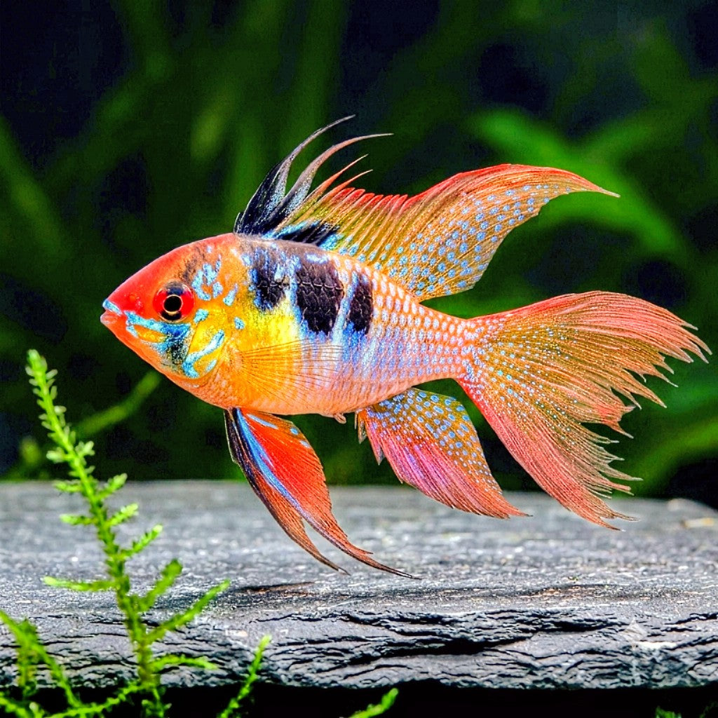 Schmetterlingsbuntbarsch 🧡💙 „LongFin“ – Microgeophagus ramirezi AquaTimo