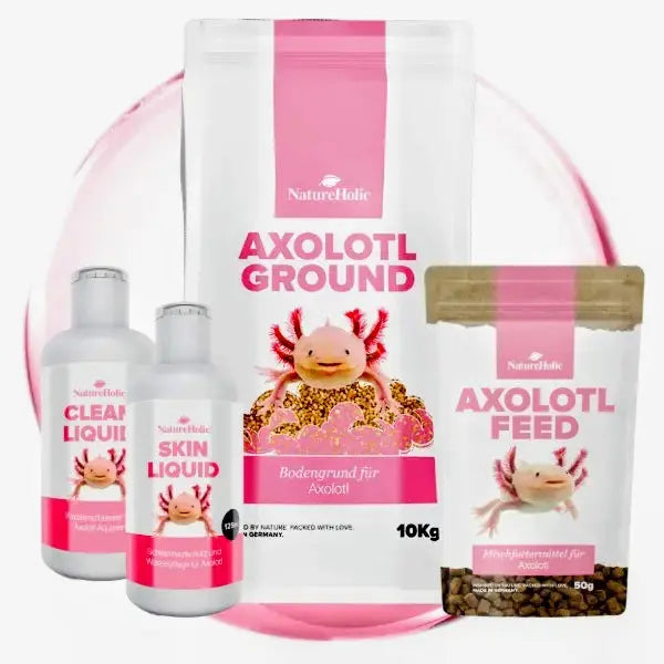 NatureHolic Axolotl Rundum Sorglos-Paket: Die Komplettlösung für vitale Axolotl und perfekte Wasserwerte! 🦎📦 AquaTimo