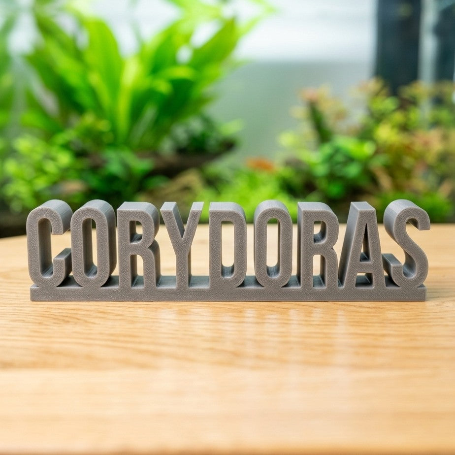 Exklusiver "Corydoras" Schriftzug Deko (ca. 15 cm) | Das Must-Have für Panzerwels-Fans! - DS+