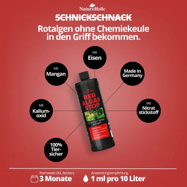 NatureHolic Red Algae Stop: Dein Game-Changer gegen Rotalgen – Beseitige das Nährstoffungleichgewicht im Aquarium! 🛡️🌿 AquaTimo