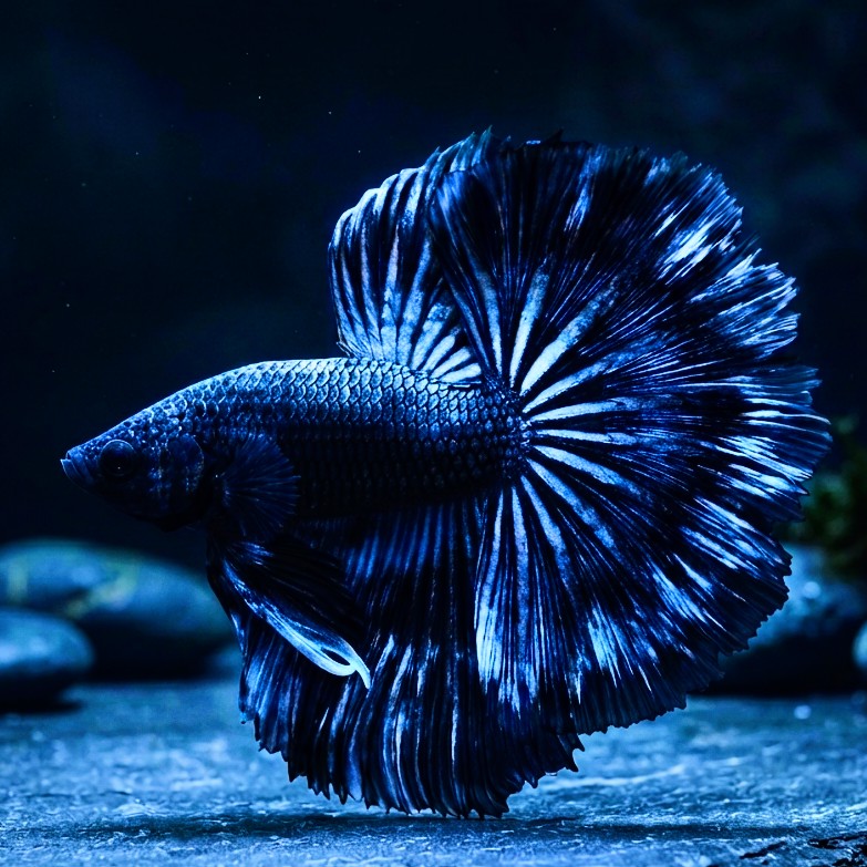 Kampffisch Betta splendens – Halfmoon Black Orchid