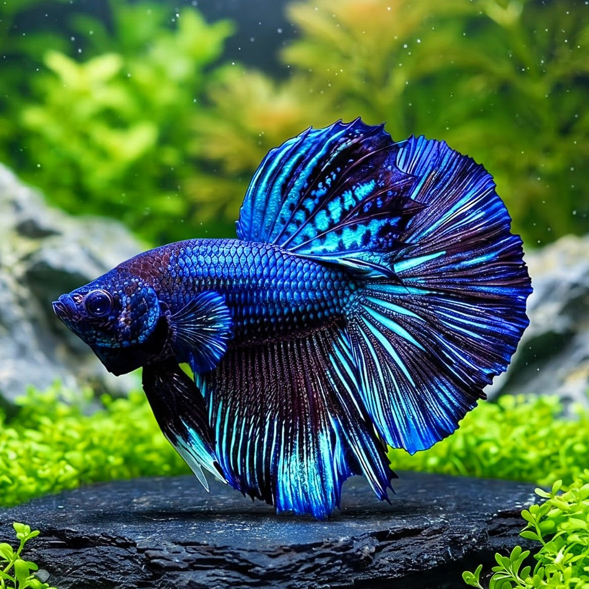 Kampffisch Blaue Orchidee Betta splendens – Halfmoon