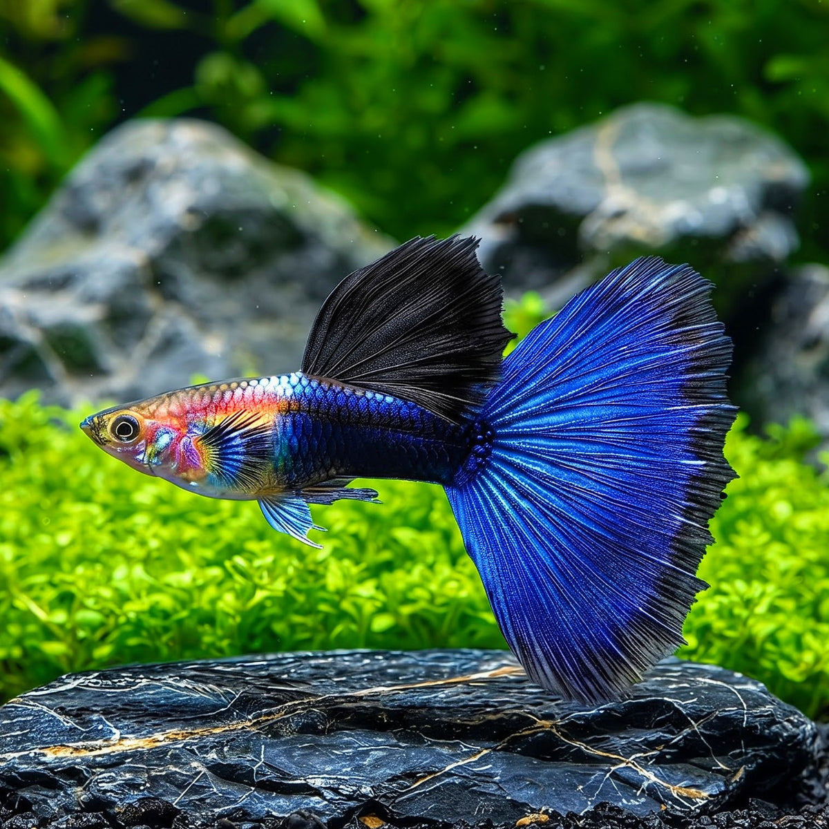 Hochzucht-Guppy - 🖤 Black Tuxedo