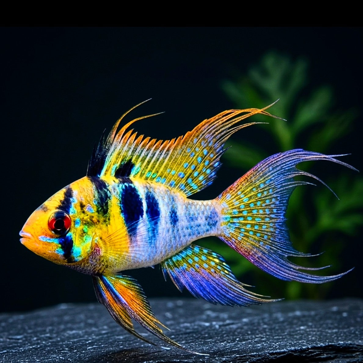 Schmetterlingsbuntbarsch 🧡💙 „LongFin“ – Microgeophagus ramirezi