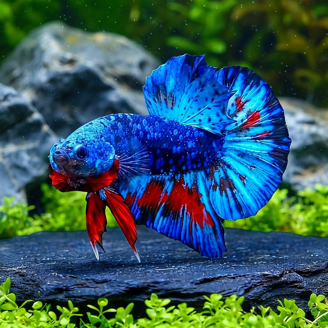 Kampffisch Mix Betta splendens – Plakat Mix – Kurzflossiger Kampffisch in bunter Vielfalt