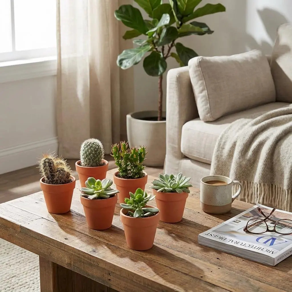 Kakteenmischung &amp; Sukkulenten Mini-Set (3er) – Pflegeleichte Deko-Helden 🌵🎁 - ES+ Everspring