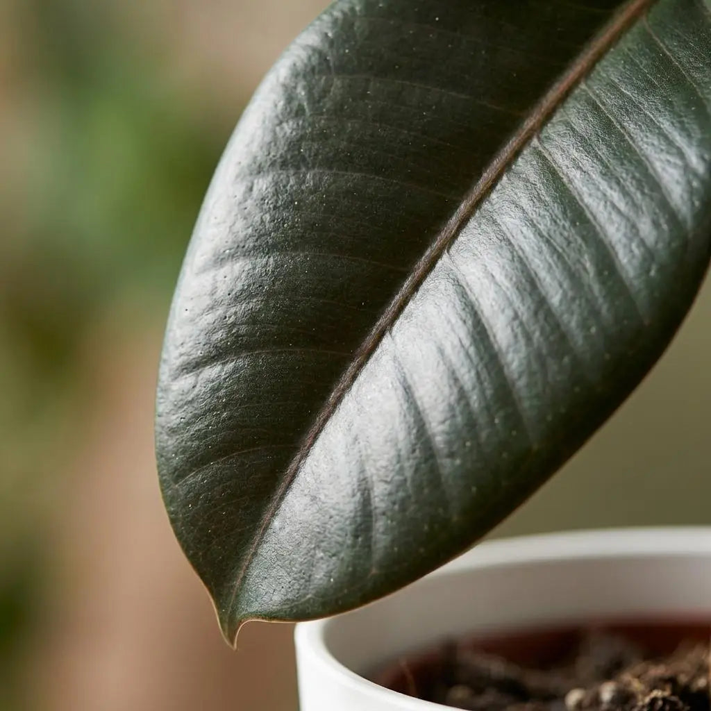 Green boutiQ | Gummibaum Ficus Elastica Cloe im weißen Ziertopf – Der robuste Luftreiniger 🌿🤍 - ES+ Everspring