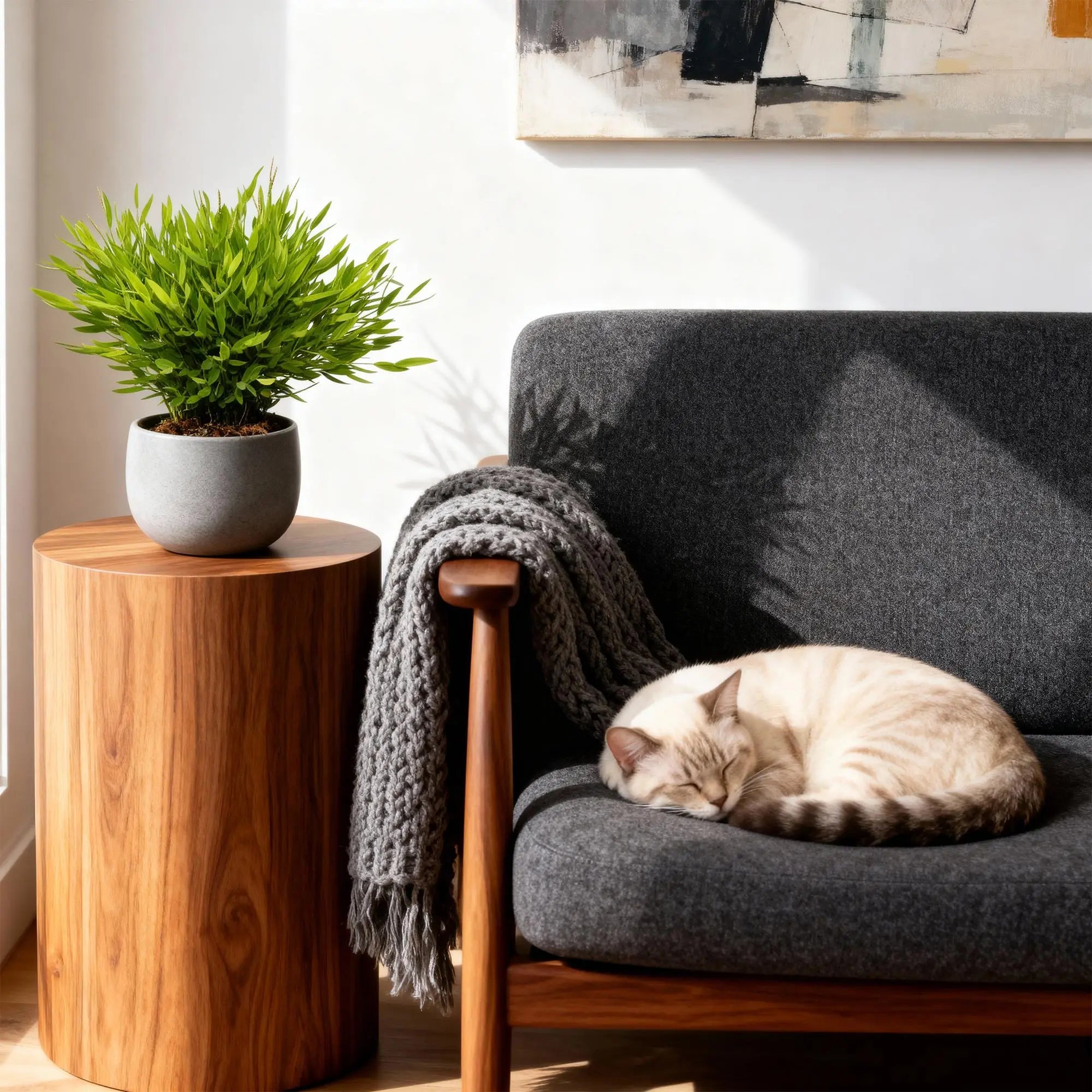 Pogonatherum Monica – Das haustierfreundliche Bambusgras im weißen Potter&nbsp;🐾🎋 - ES+ Everspring