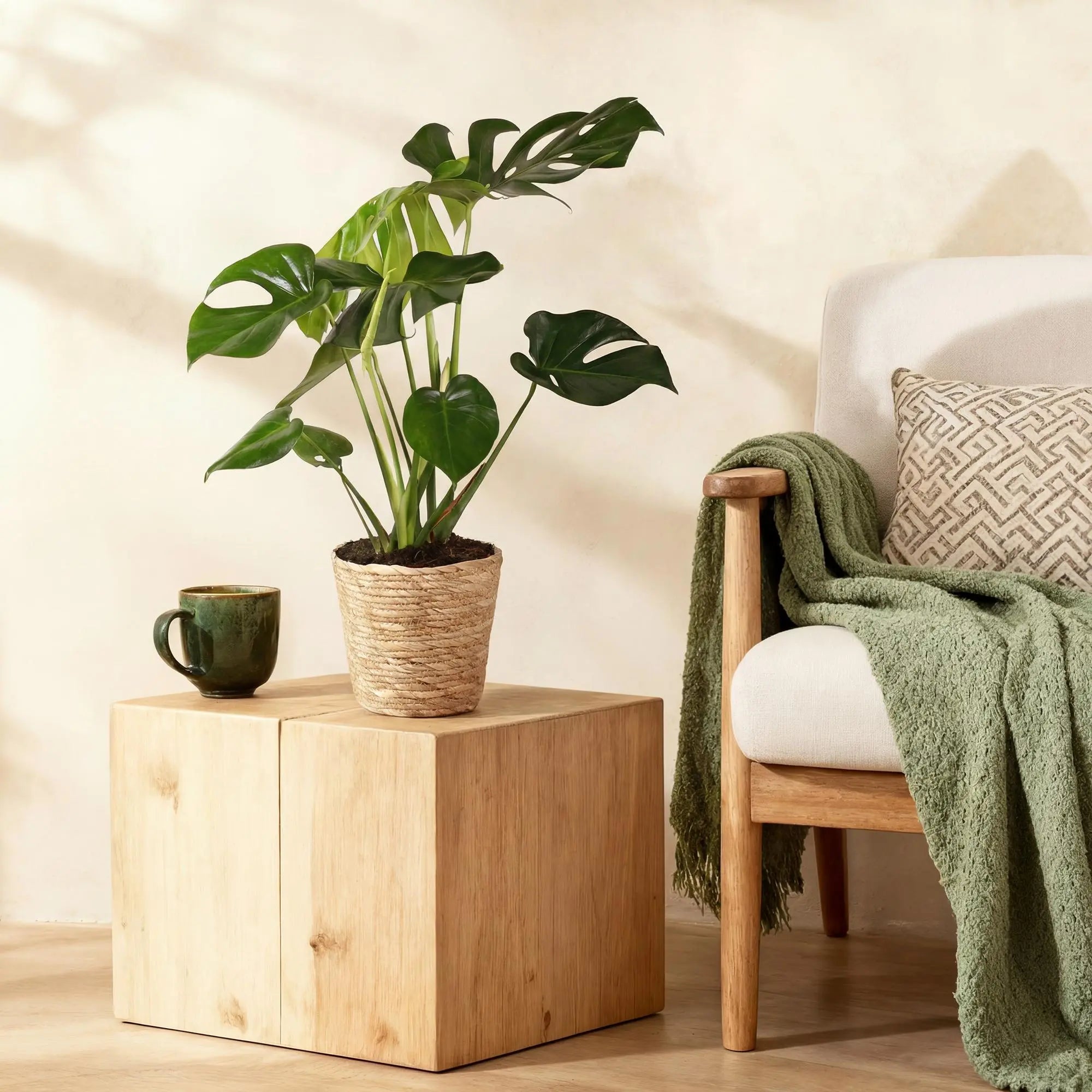 Green boutiQ | Monstera Deliciosa (Lochpflanze) im Korb – Pflegeleichtes Dschungel-Feeling 🌿💚 - ES+ Everspring