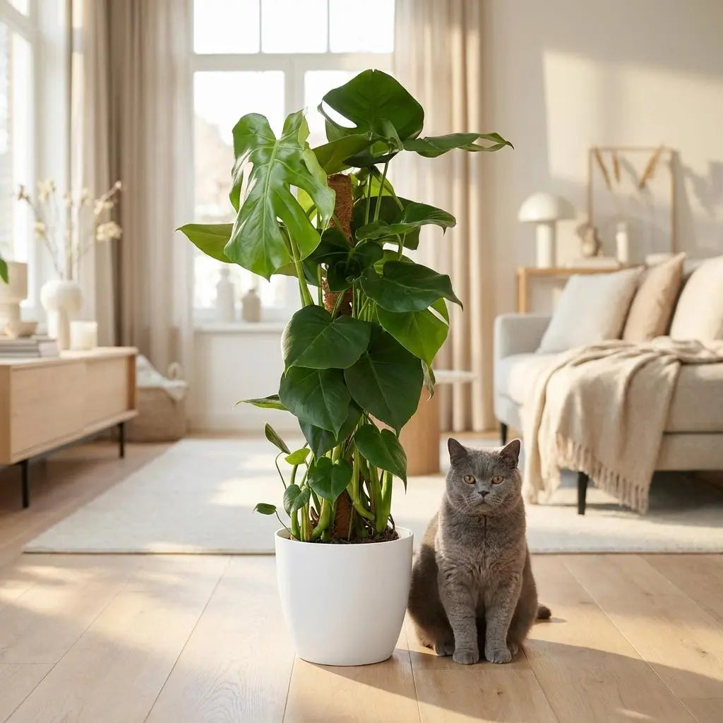 Green boutiQ | Fensterblatt Monstera Deliciosa am Moosstab  90cm Hhe