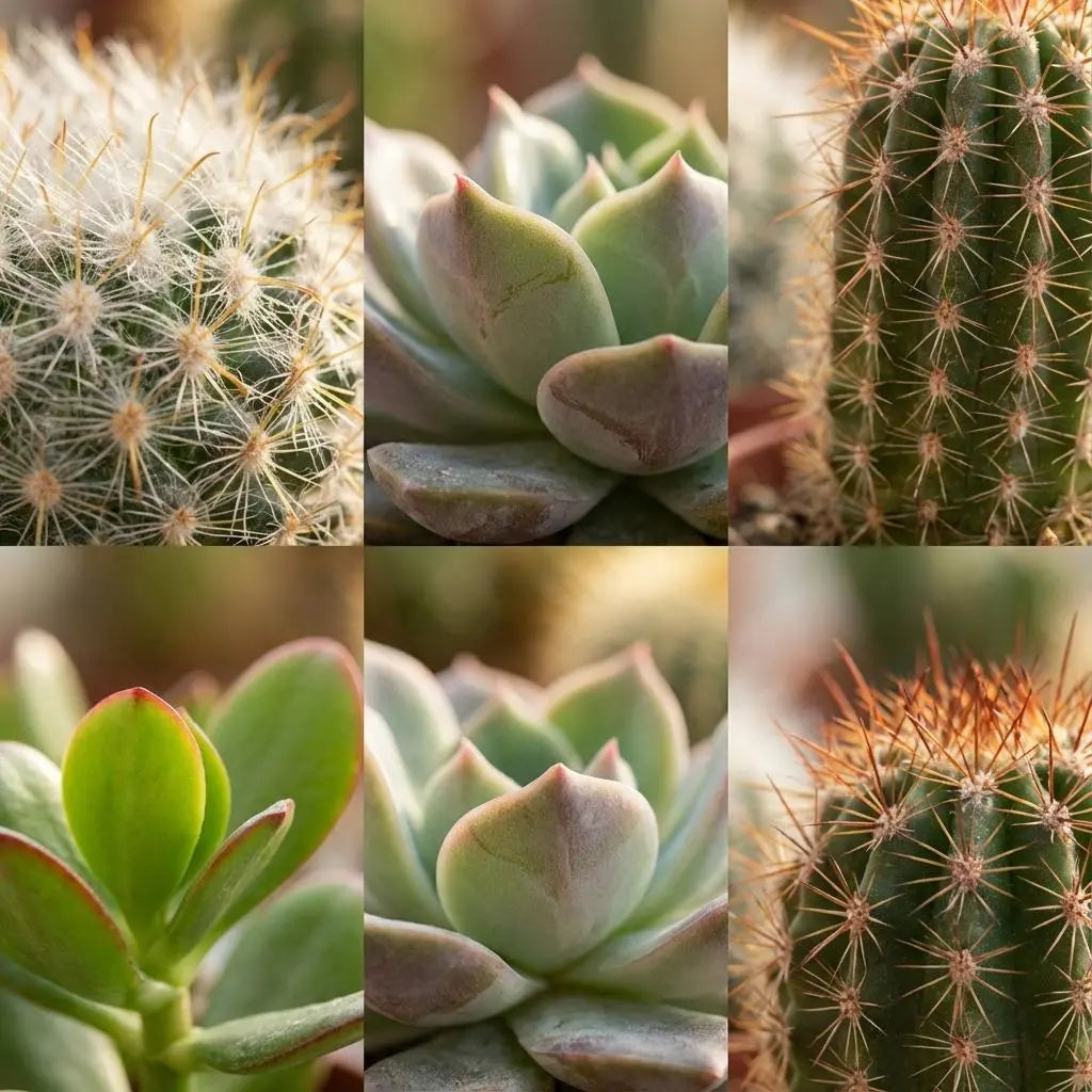 Premium Mini-Kakteen & Sukkulenten Mix (6er Set) – Dein pflegeleichter Deko-Traum 🌵💚 - ES+ Everspring