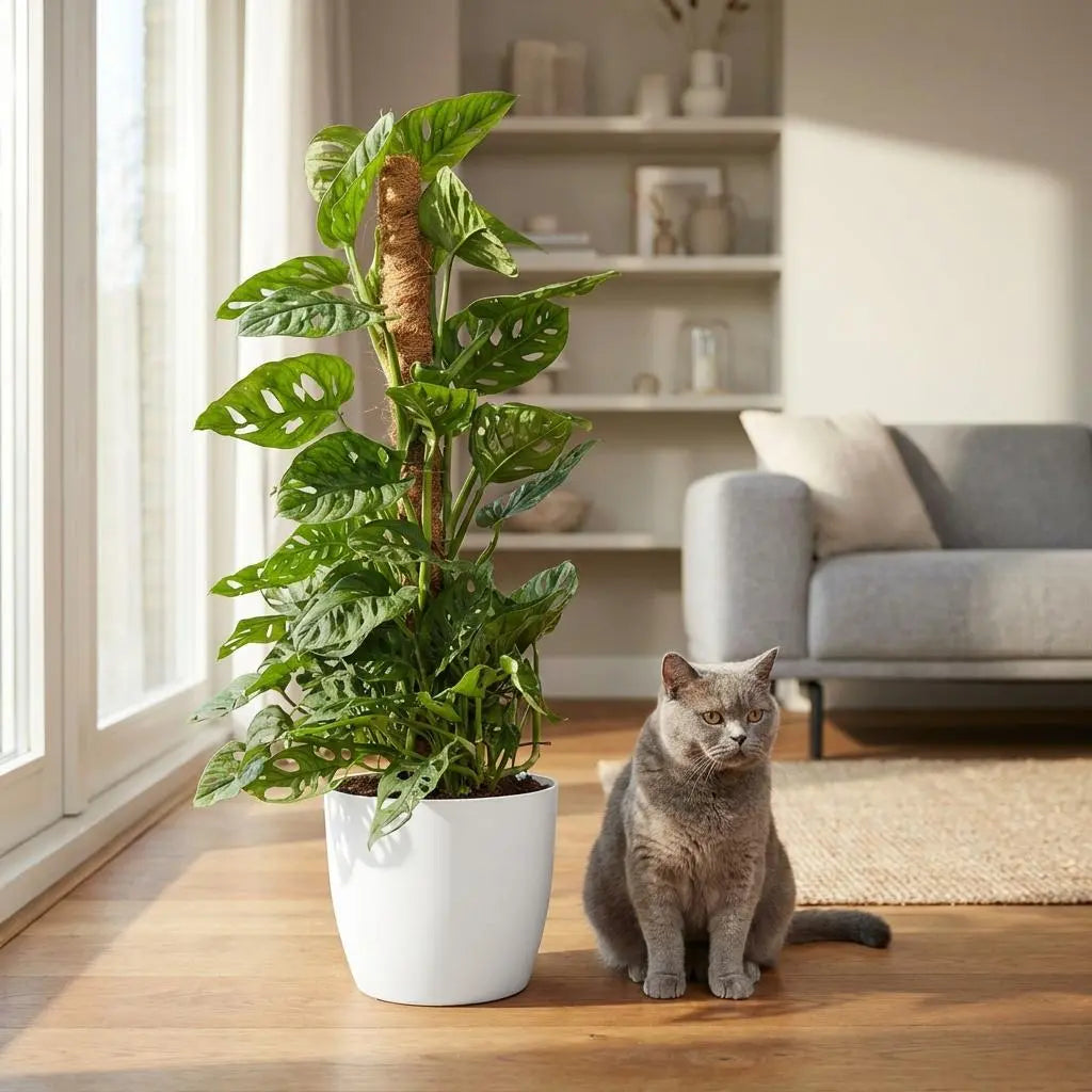 Green boutiQ | XXL Monkey Mask (Monstera Adansonii) am Moosstab – 90 cm Höhe 🌿🐒 - ES+ Everspring