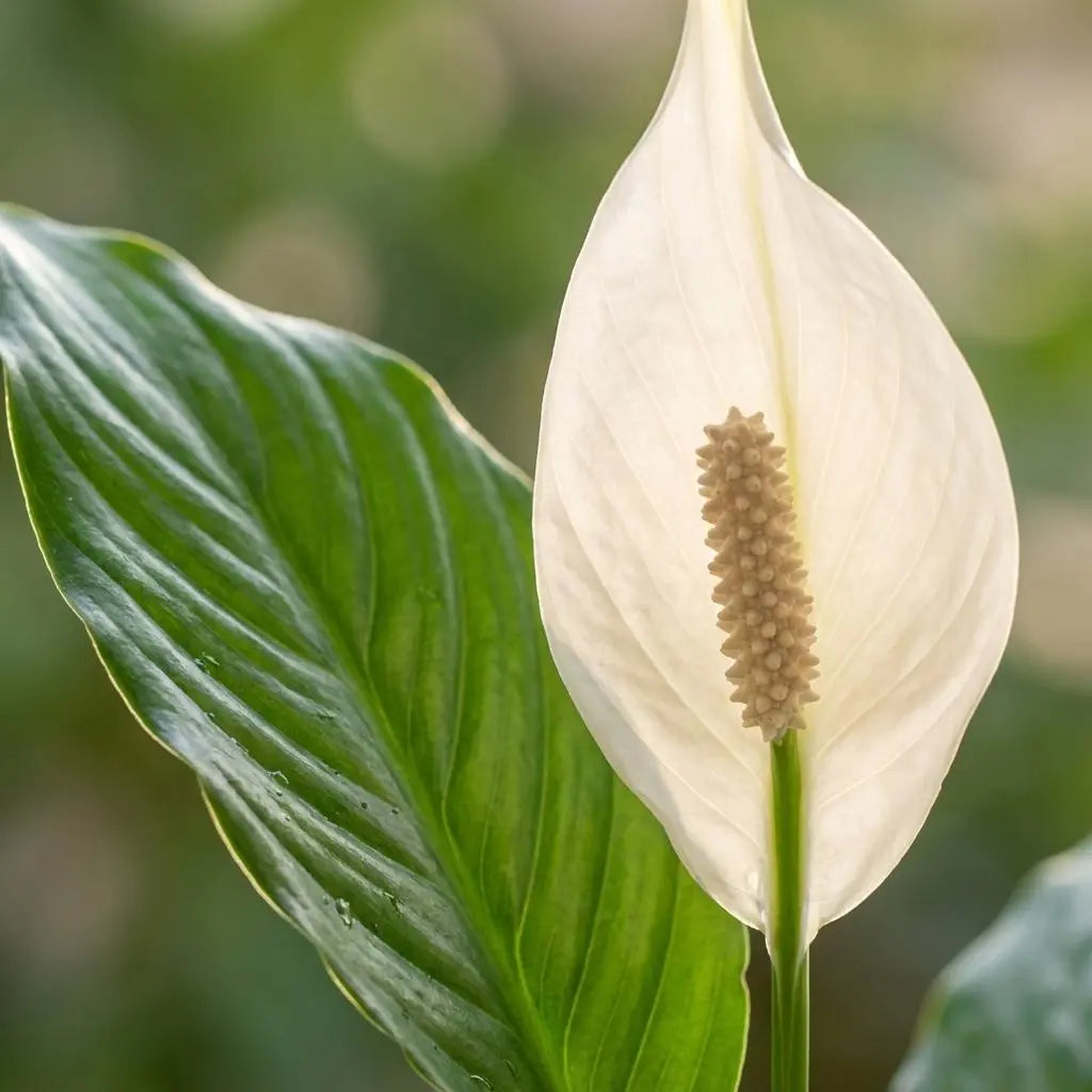 Spathiphyllum 'Sweet Lauretta' (Friedenslilie) im Bio-Design-Topf – 80 cm Höhe 🌿🕊️ - ES+ Everspring