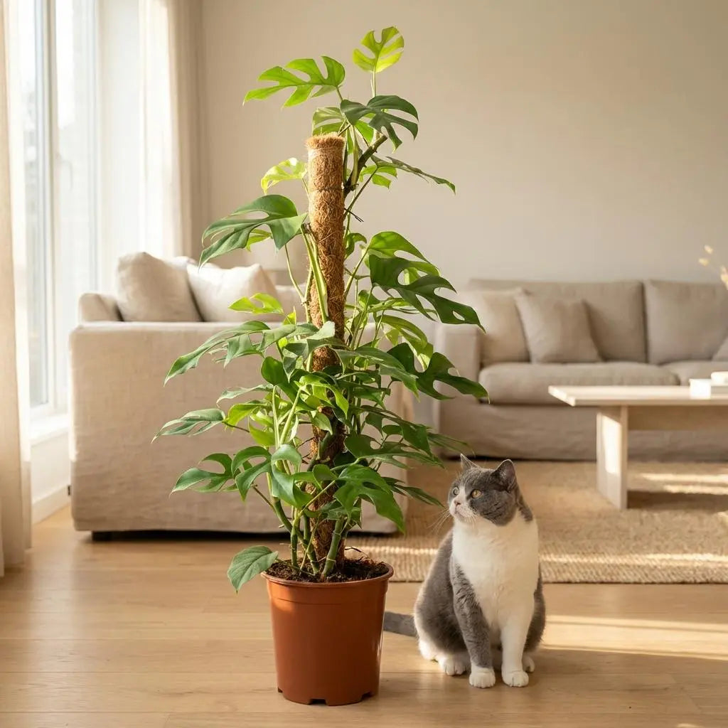 Green boutiQ | XXL Mini-Fensterblatt (Monstera Minima) am Moosstab – 90cm Höhe 🌿✨ - ES+ Everspring